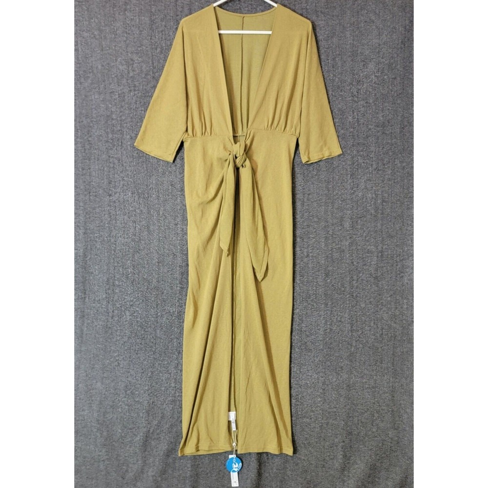 Cupshe Swimsuit Cover Up Dress Womens Medium Mustard Yellow Long Beach Wrap